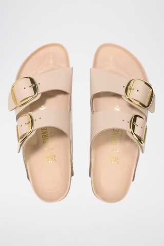 Mules vernies en cuir - Beige