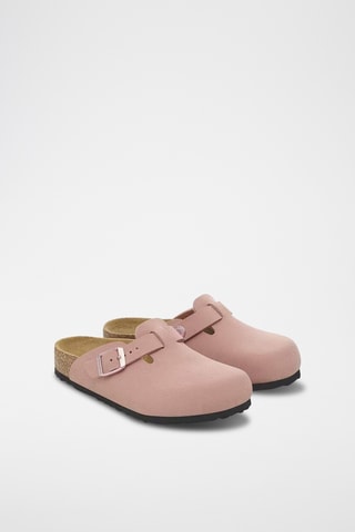Sabots en cuir nubuck - Rose