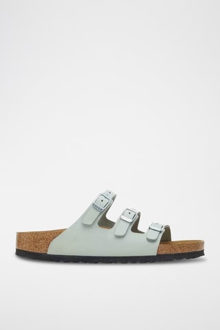 Mules en cuir nubuck - Gris