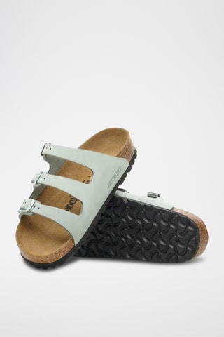 Mules en cuir nubuck - Gris