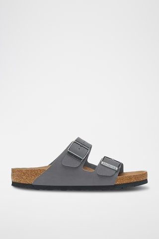 Mules en cuir nubuck - Gris