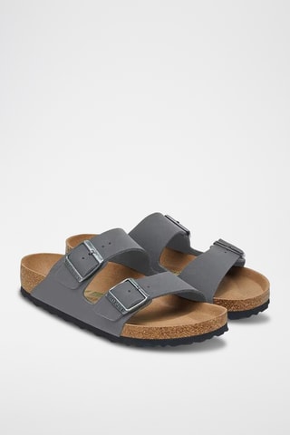 Mules en cuir nubuck - Gris