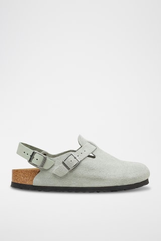 Sabots en nubuck - Gris clair