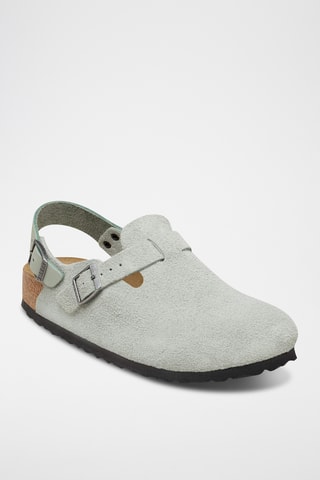 Sabots en nubuck - Gris clair