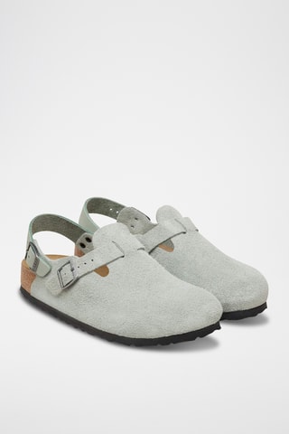 Sabots en nubuck - Gris clair