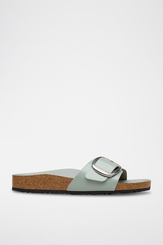 Mules compensées en cuir - Vert clair