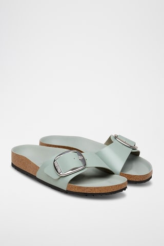 Mules compensées en cuir - Vert clair