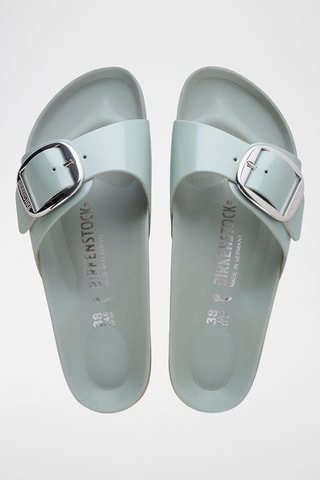 Mules compensées en cuir - Vert clair
