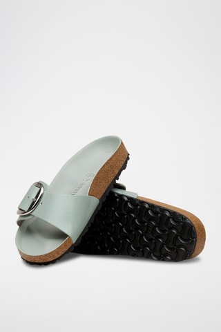 Mules compensées en cuir - Vert clair