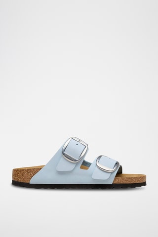 Mules en cuir - Bleu clair