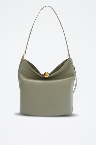 Sac seau en cuir de veau - Kaki