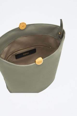 Sac seau en cuir de veau - Kaki