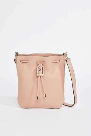 Sac seau en cuir de veau - Rose poudré