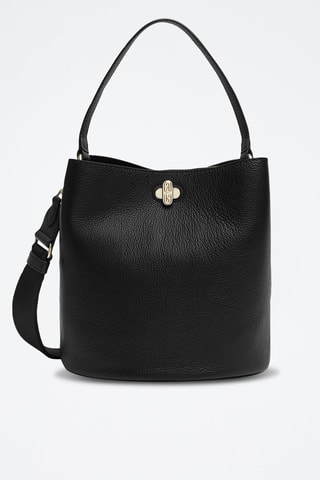 Sac seau en cuir de veau - Noir
