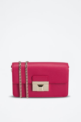 Sac bandoulière en cuir - Rose foncé