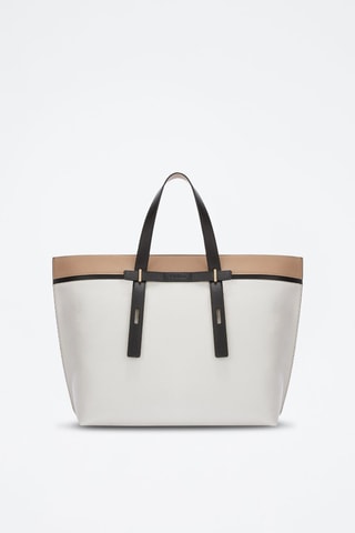 Sac à main en cuir de veau - Blanc et beige