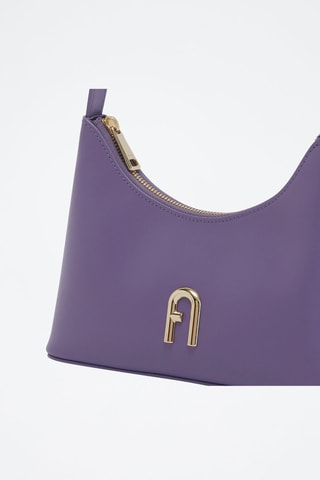 Sac porté épaule en cuir de veau Diamante - Violet