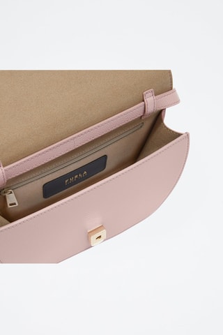 Sac bandoulière en cuir - Rose poudré