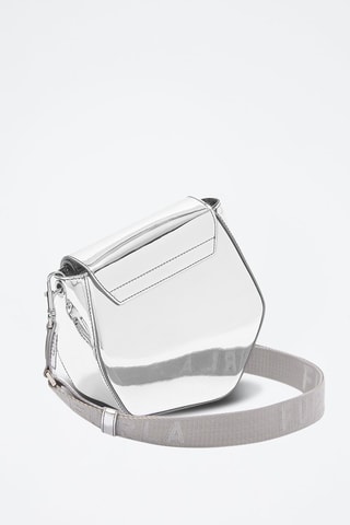 Sac bandoulière verni Metropolis Prisma - Argenté
