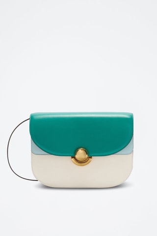 Sac bandoulière en cuir Sfera - Taille S - Vert et blanc