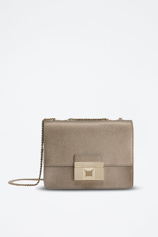Sac bandoulière en cuir de veau - Gris foncé