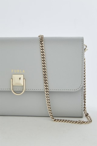 Sac bandoulière en cuir Circe - Gris clair