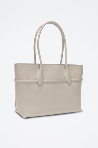 Cabas en cuir Goccia - Taille L - Ecru