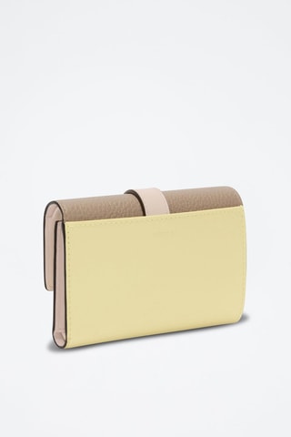 Portefeuille en cuir Grazia - Beige et jaune