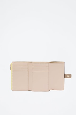 Portefeuille en cuir Grazia - Beige et jaune