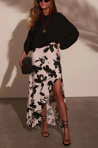 Jupe longue taille haute - Noir
