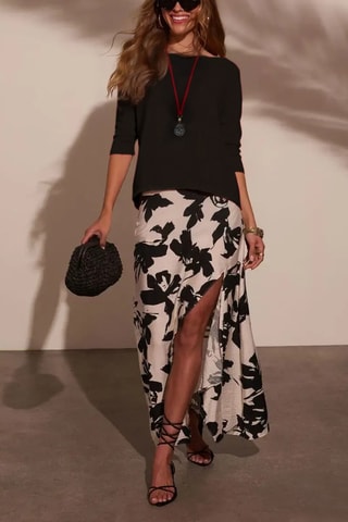 Jupe longue taille haute - Noir
