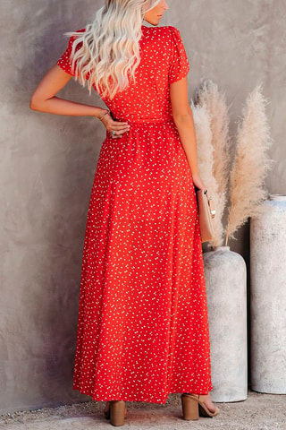 Robe portefeuille - Blanc et rouge