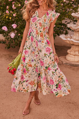 Robe midi - Écru