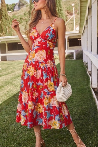 Robe midi - Rouge