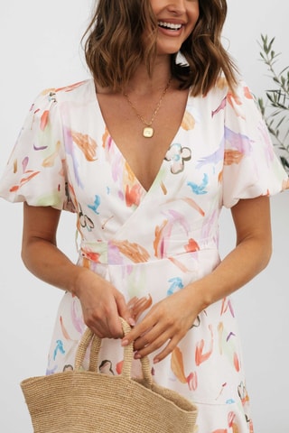Robe portefeuille - Écru