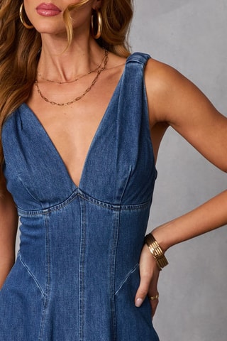 Robe midi en jean - Bleu