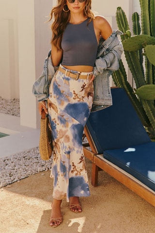 Jupe longue tie and dye taille haute - Multicolore