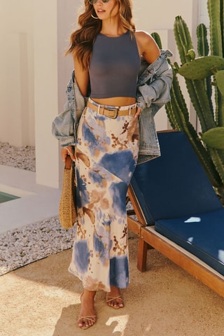 Jupe longue tie and dye taille haute - Multicolore