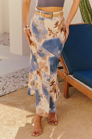 Jupe longue tie and dye taille haute - Multicolore