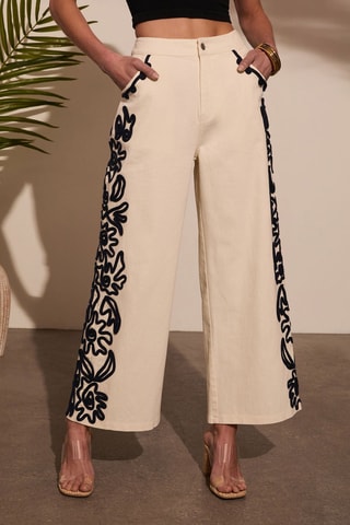 Jean taille haute - Écru