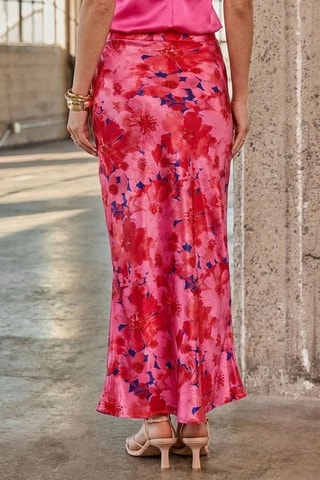 Jupe longue taille haute - Rouge