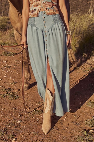 Jupe longue en jean - Bleu clair