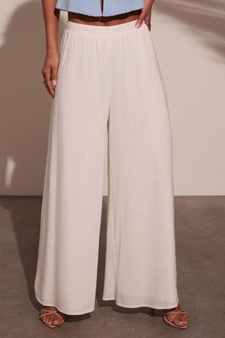 Pantalon taille haute - Blanc