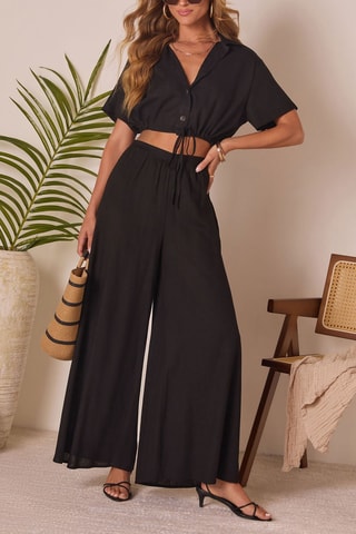 Pantalon taille haute - Noir