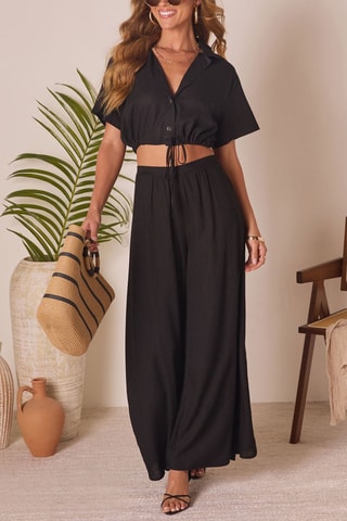 Pantalon taille haute - Noir
