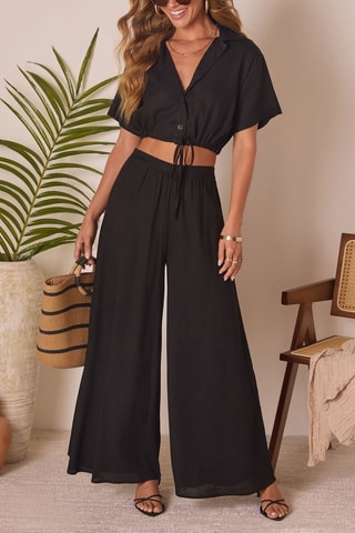 Pantalon taille haute - Noir