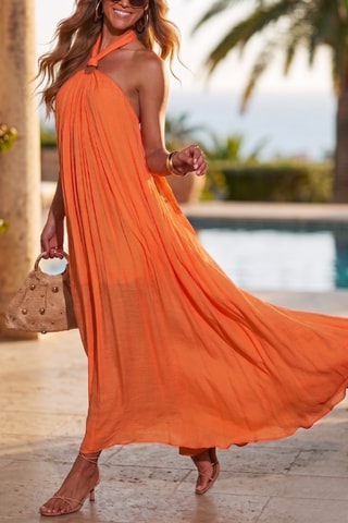 Robe plissée - Orange