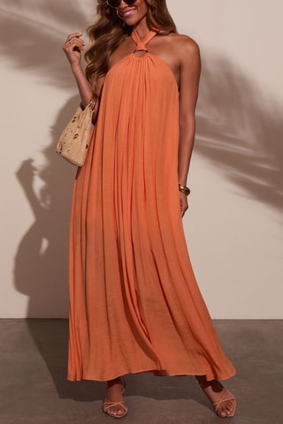 Robe plissée - Orange
