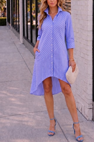 Robe chemise - Bleu