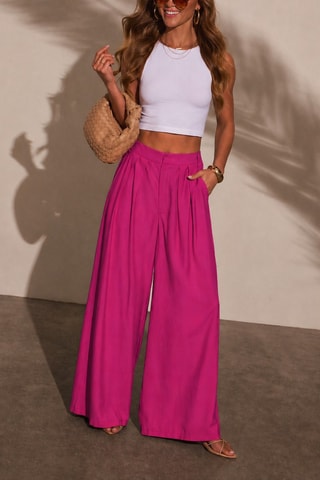 Pantalon palazzo - Fuchsia